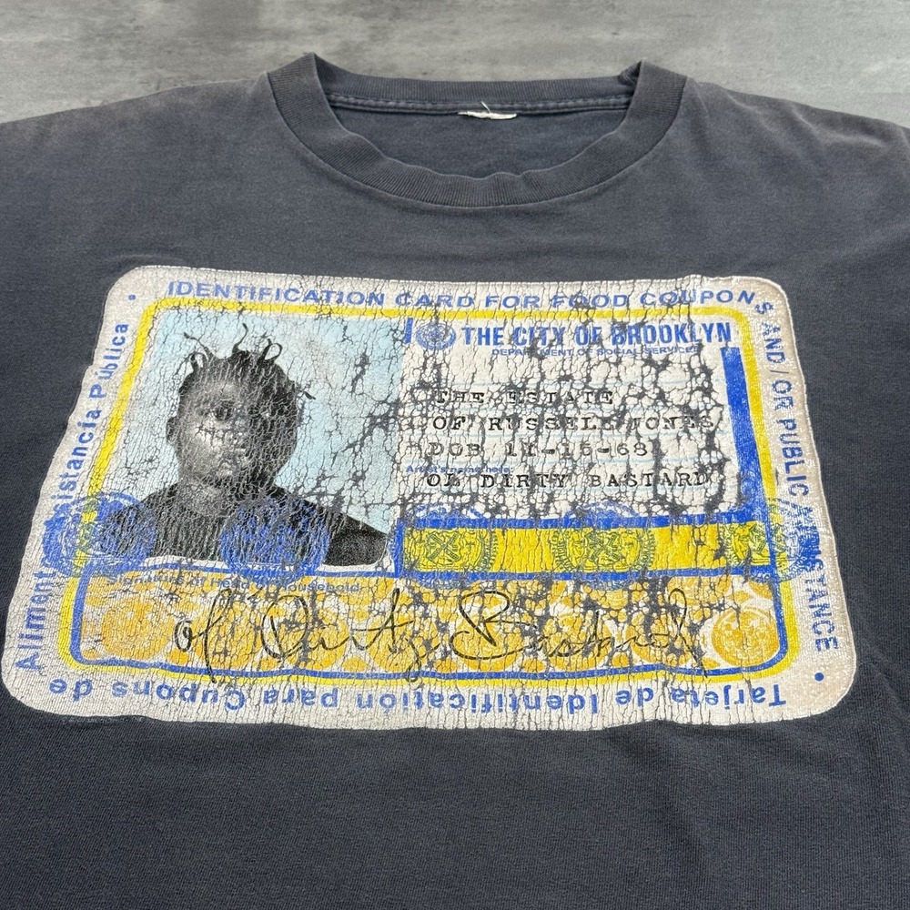 Vintage 2009 Ol' Dirty Bastard ODB Shirt Rap Tee Medium Black ID Bus EBT Card